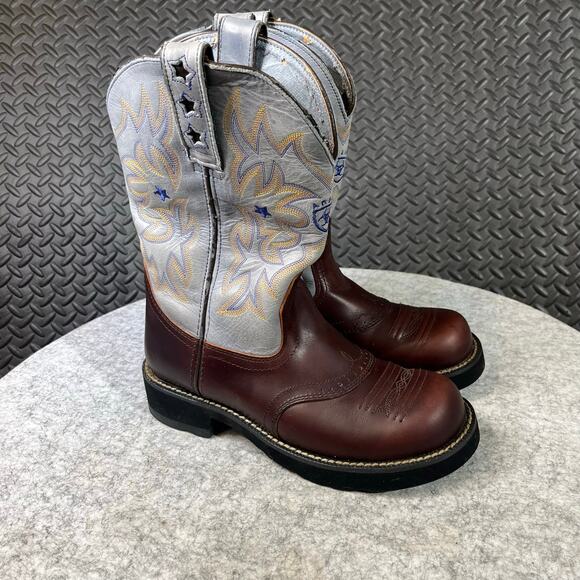 Ariat Fatbaby Embroidered Western Starred Leather Womens Cowboy Boots Size 8 B - Picture 1 of 6